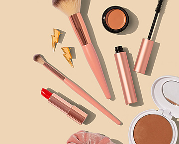 a group of makeup products