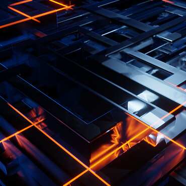a black and orange lines