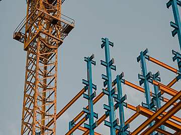 Crane over building site
