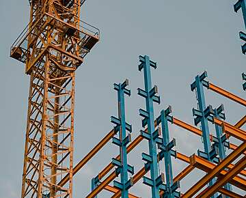 Crane over building site