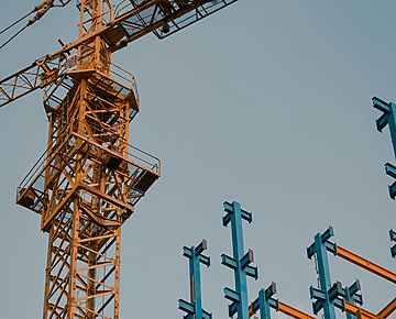 Crane over building site