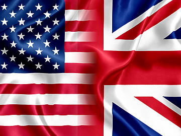 USA and UK flag merged