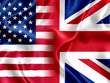 USA and UK flag merged