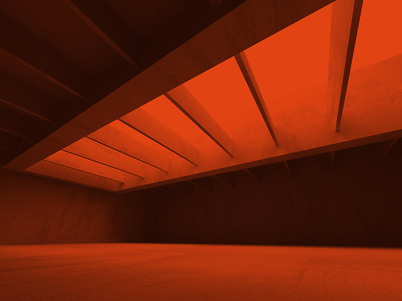 Building interior in orange