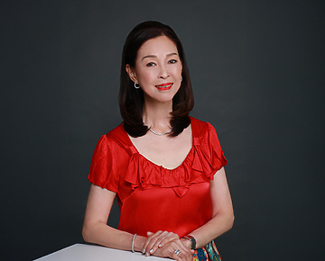 a person in a red dress