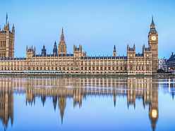 big ben reflecting in the river thames