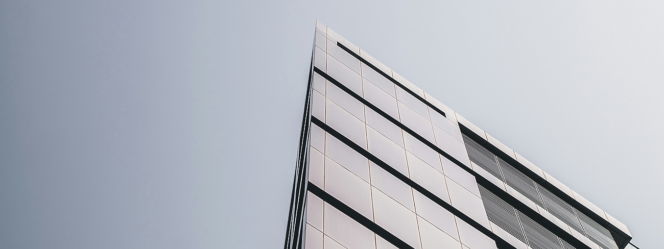 Grey sky with glass building