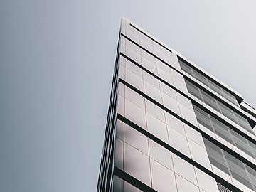 Grey sky with glass building
