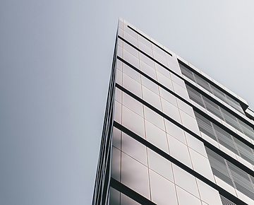 Grey sky with glass building