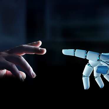 ai blue hand
