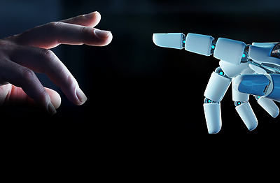 ai blue hand