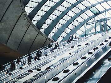 people on an escalator