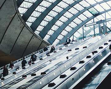 people on an escalator
