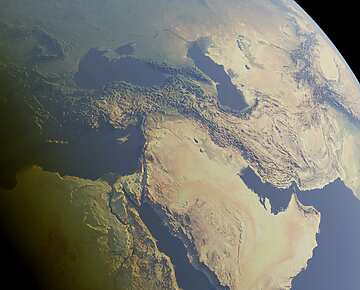globe showing the middle east