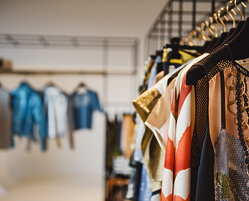 Clothes Rail in clothes store