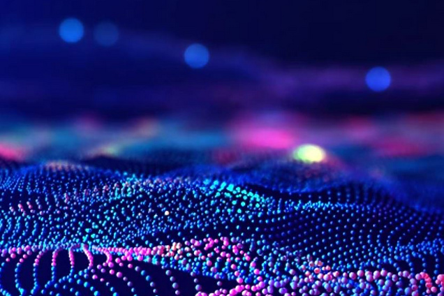 a colorful dots on a surface