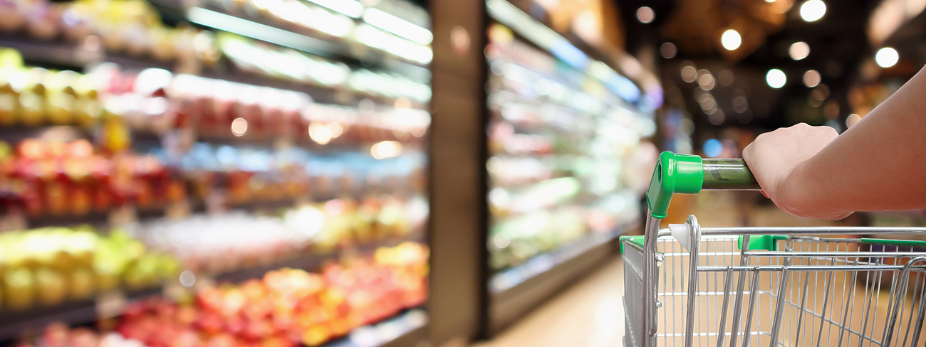 Person shopping in supermarket
