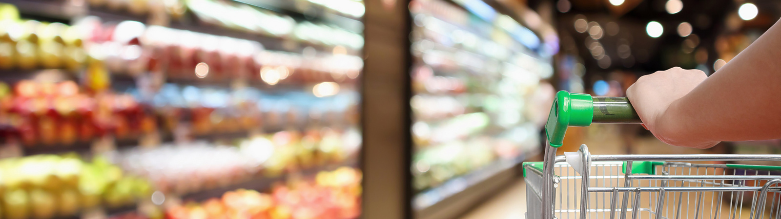 Person shopping in supermarket