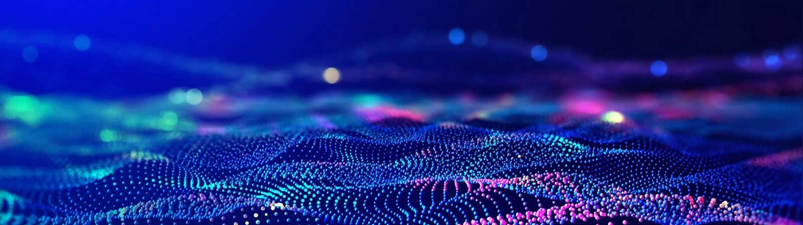 a colorful dots on a black background