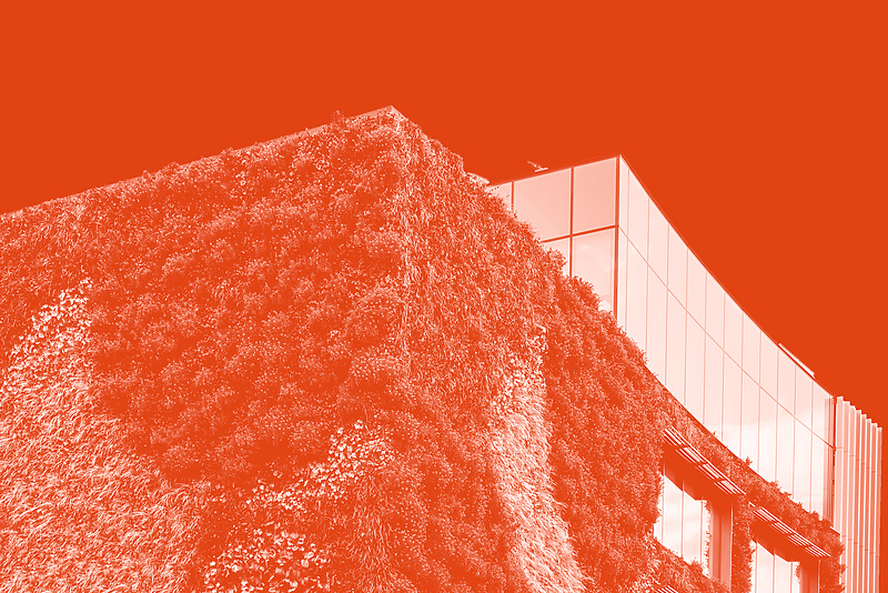 a building with a large window