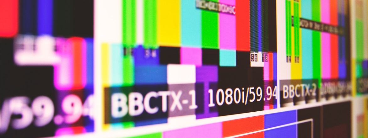 Collage of colours on tv screen