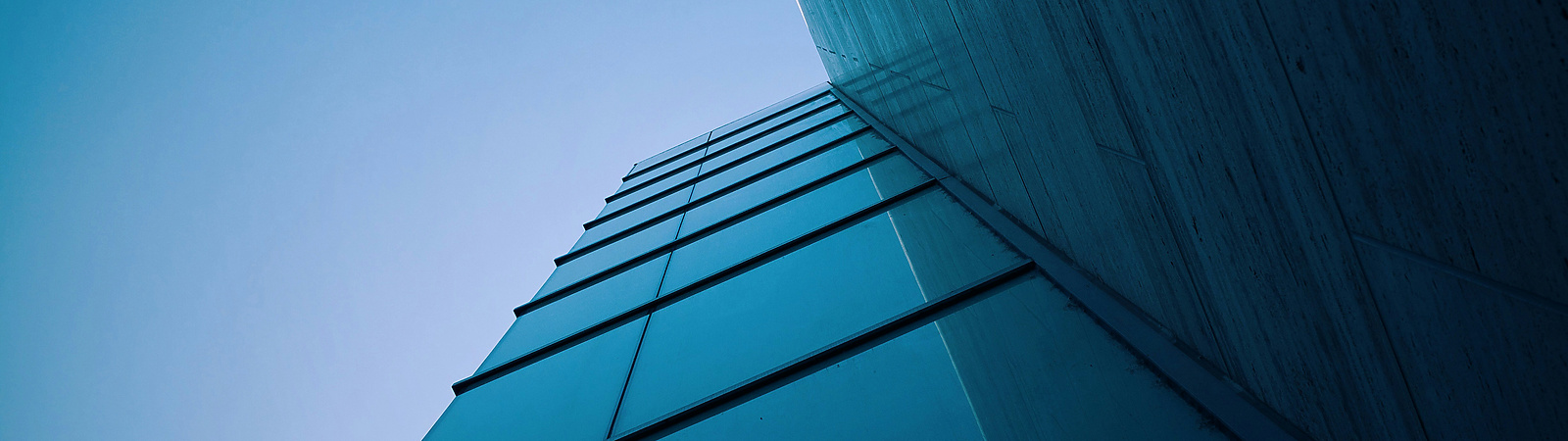 building close up blue tint