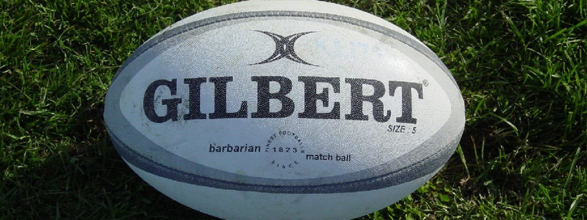 Gilbert rugby ball on grass