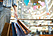 Man holding four shopping bags