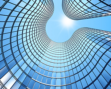 View of glass building