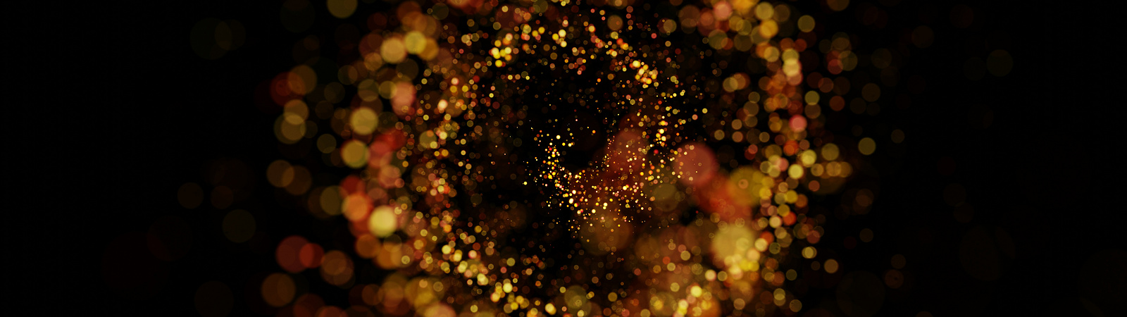 Circular gold and red lights