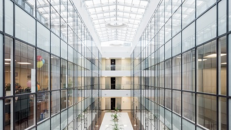 a long shot of a building