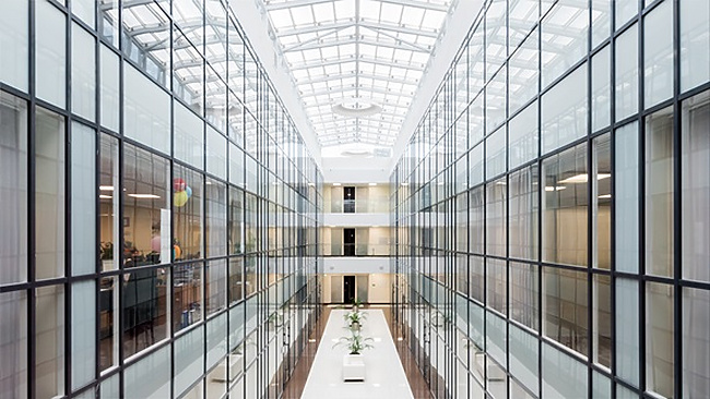 a long shot of a building