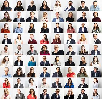 a collage of a group of people