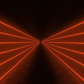orange light lines in a dark room