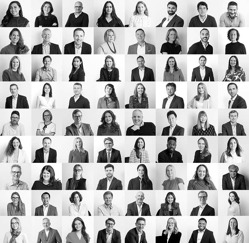 a collage of a group of people
