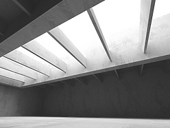 Building interior in black and white