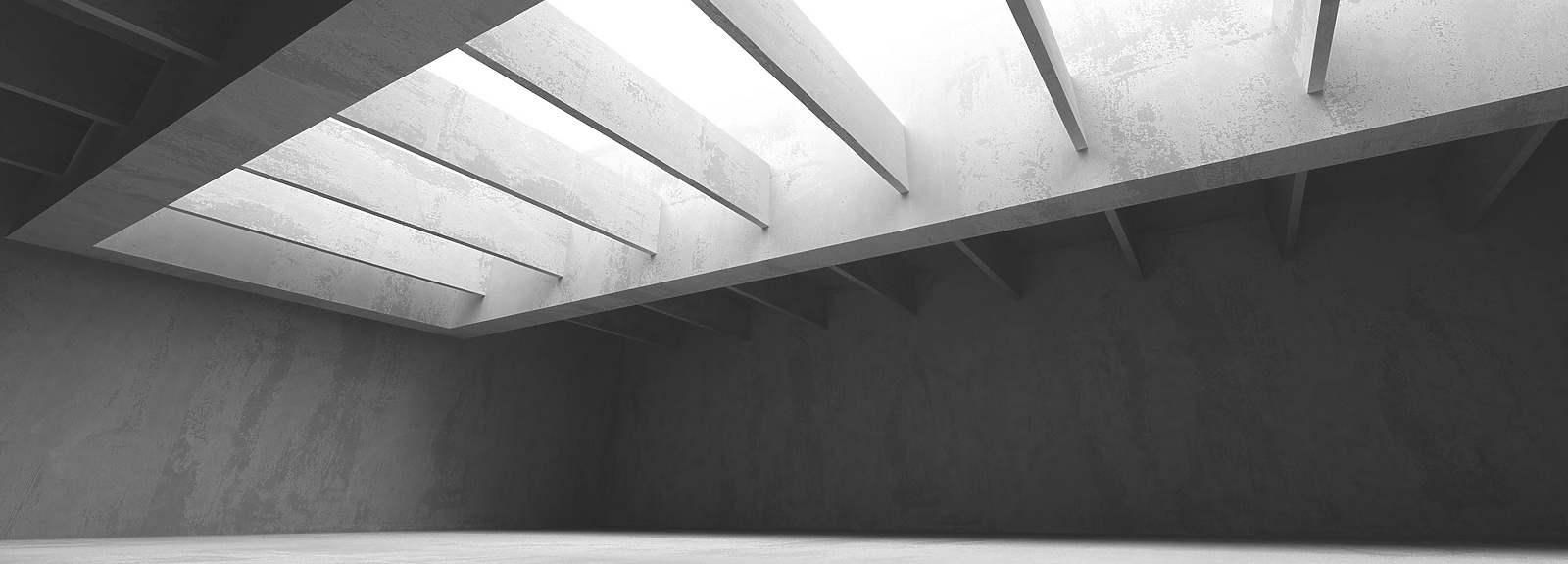 Building interior in black and white