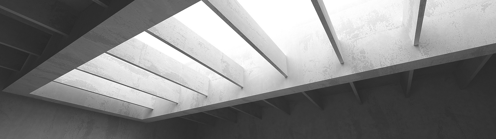 Building interior in black and white