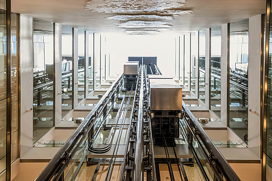 looking up at lifts from the ground