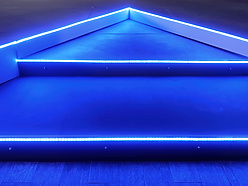 Steps with a blue light border