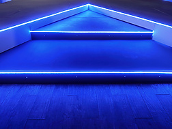 Steps with a blue light border