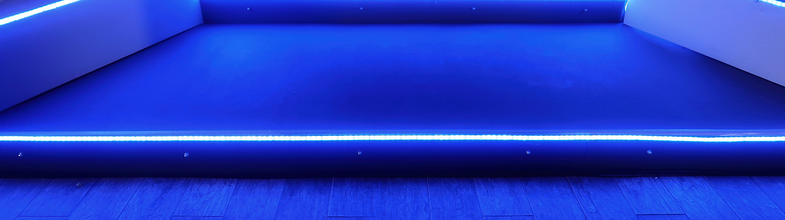 Steps with a blue light border
