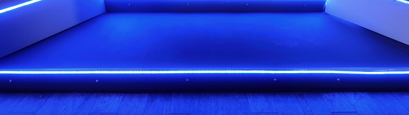 Steps with a blue light border