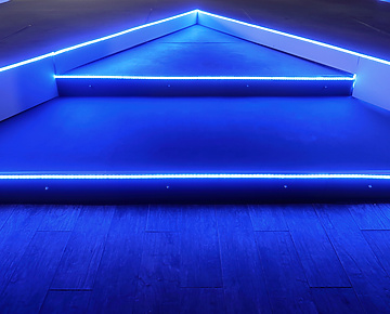 Steps with a blue light border