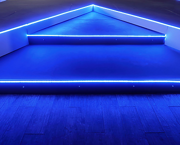 Steps with a blue light border