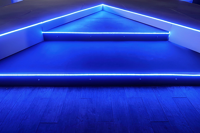 Steps with a blue light border