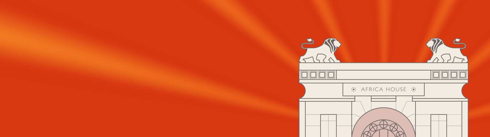 a white statue on a red background