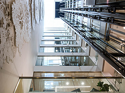 a glass elevator in africa house