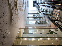 a glass elevator in africa house