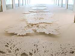 a white floor with trees on it
